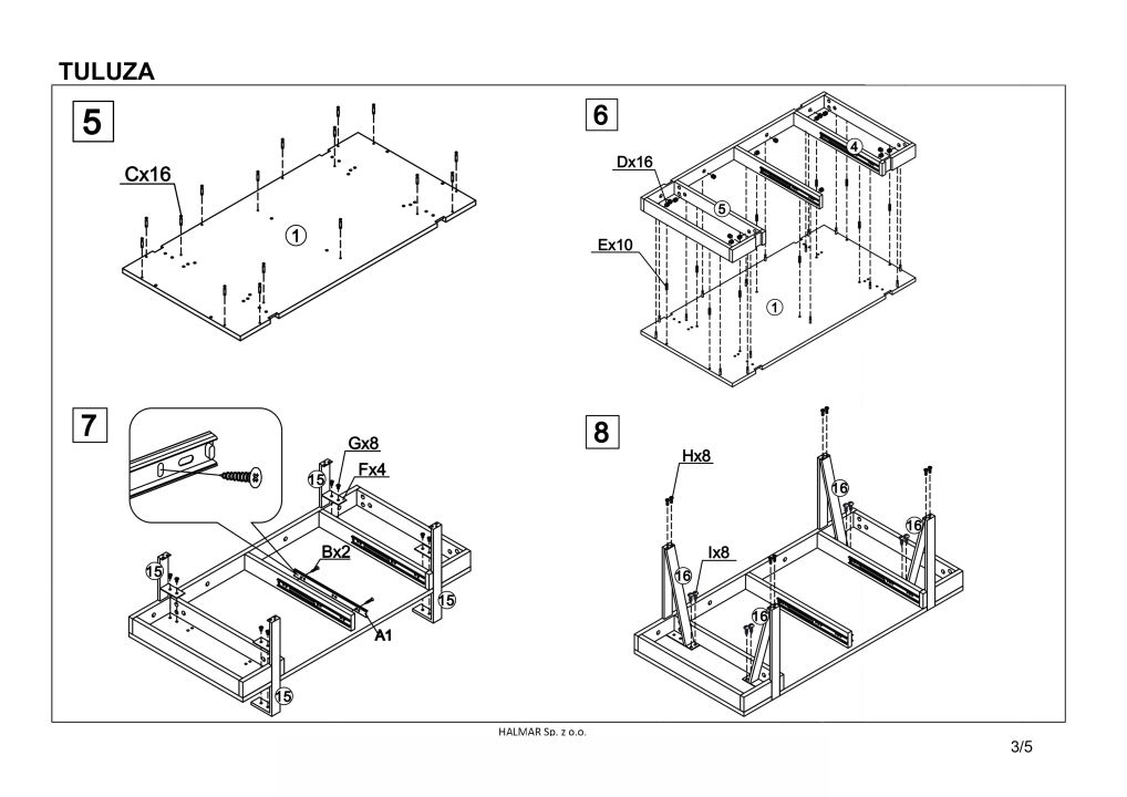 Instrukcja montażu ławy Tuluza