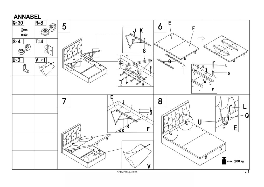 Instrukcja montażu łóżka Annabel 160
