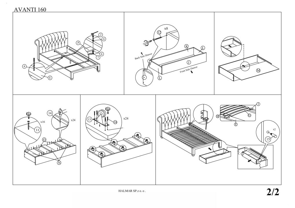 Instrukcja montażu łóżka Avanti 160