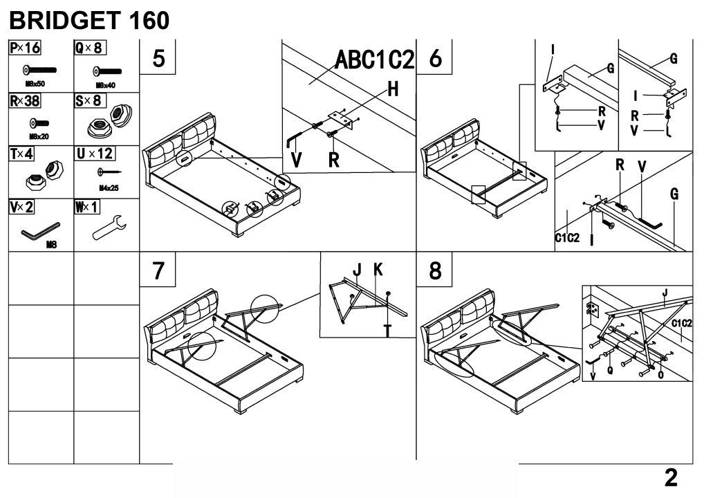 Instrukcja montażu łóżka Bridget 160