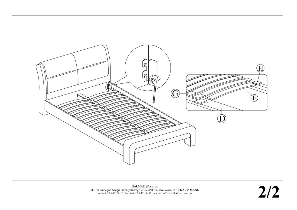 Instrukcja montażu łóżka Cassandra 160