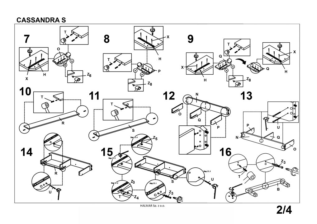 Instrukcja montażu łóżka Cassandra S 140