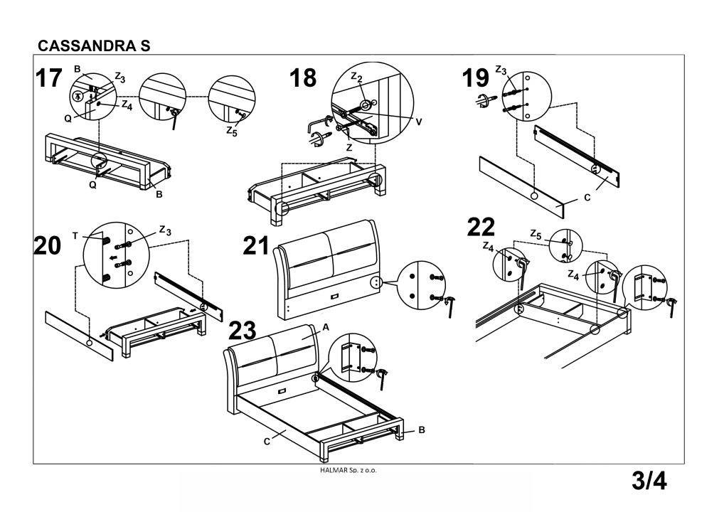Instrukcja montażu łóżka Cassandra S 160