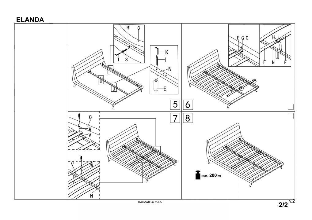 Instrukcja montażu łóżka Elanda 140