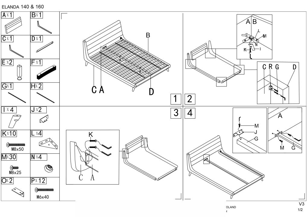 Instrukcja montażu łóżka Elanda
