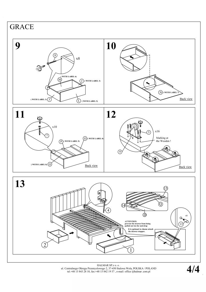 Instrukcja montażu łóżka Grace