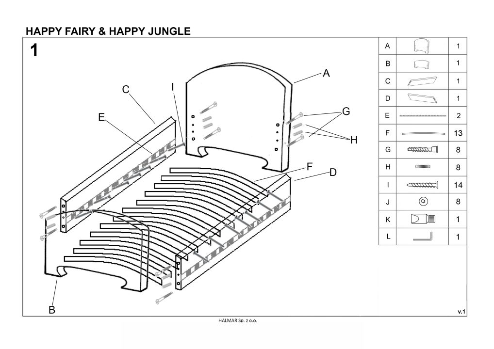 Instrukcja montażu łóżka Happy Jungle