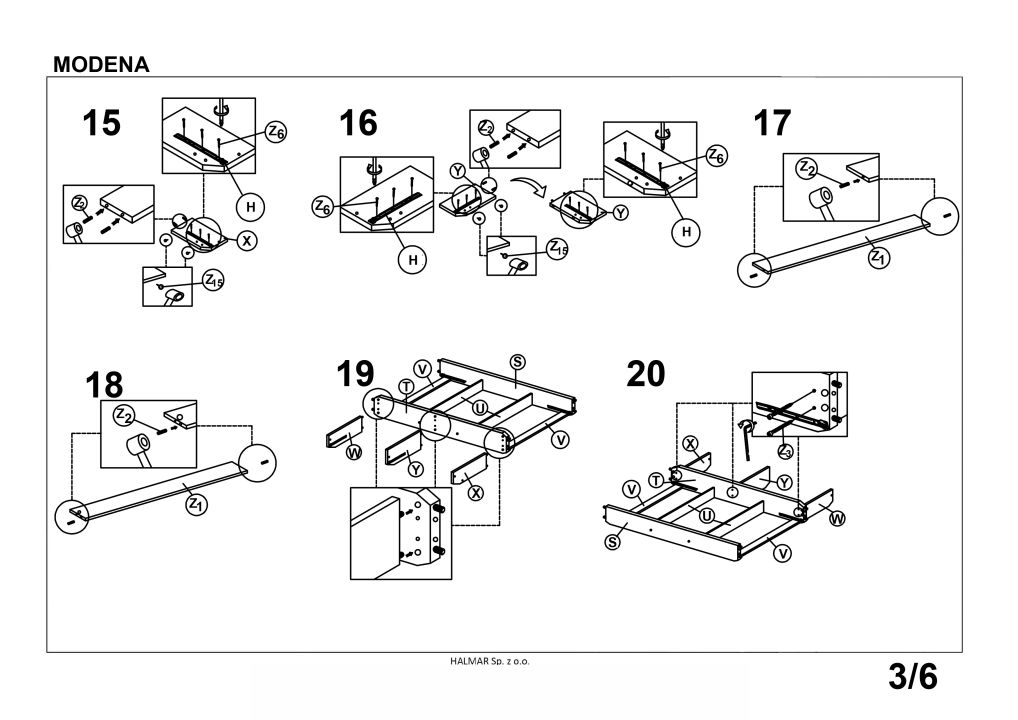 Instrukcja montażu łóżka Modena 3