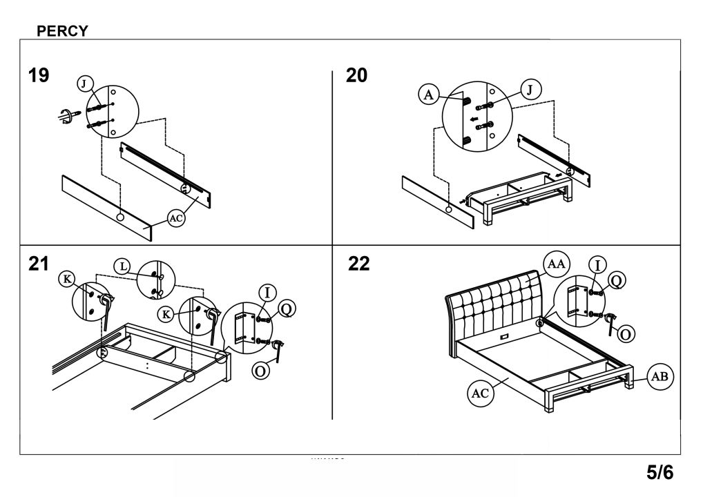 Instrukcja montażu łóżka Percy