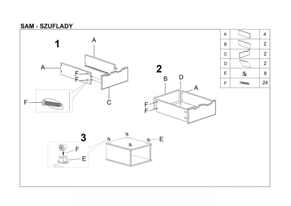 Instrukcja montażu łóżka Sam