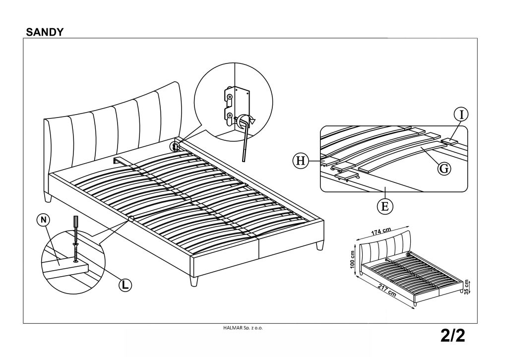Instrukcja montażu łóżka Sandy