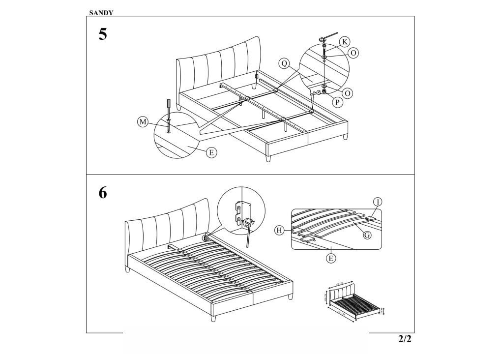 Instrukcja montażu łóżka Sandy 2