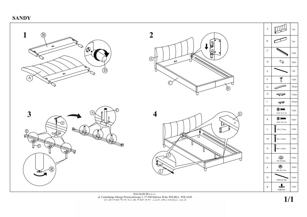 Instrukcja montażu łóżka Sandy 2
