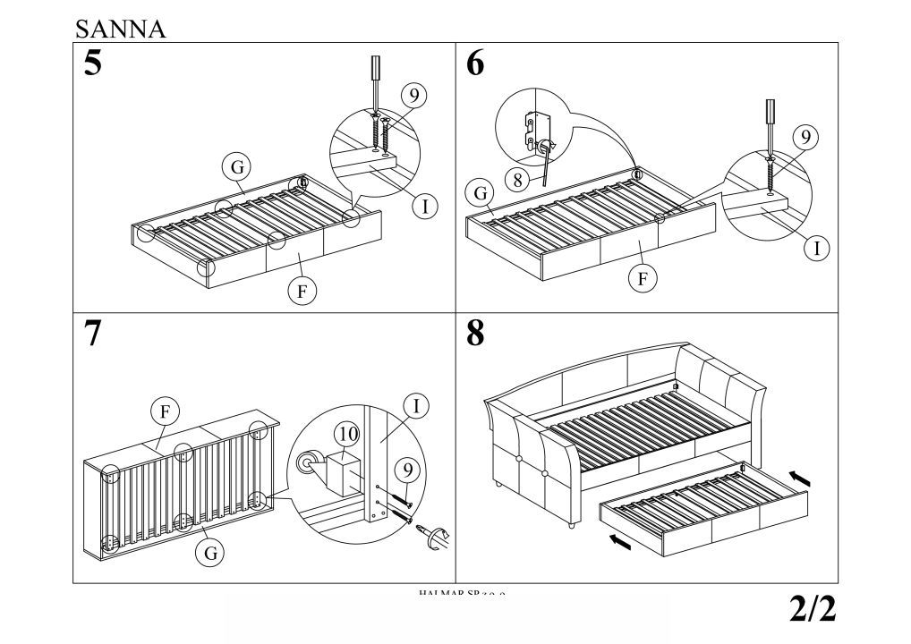 Instrukcja montażu łóżka Sanna