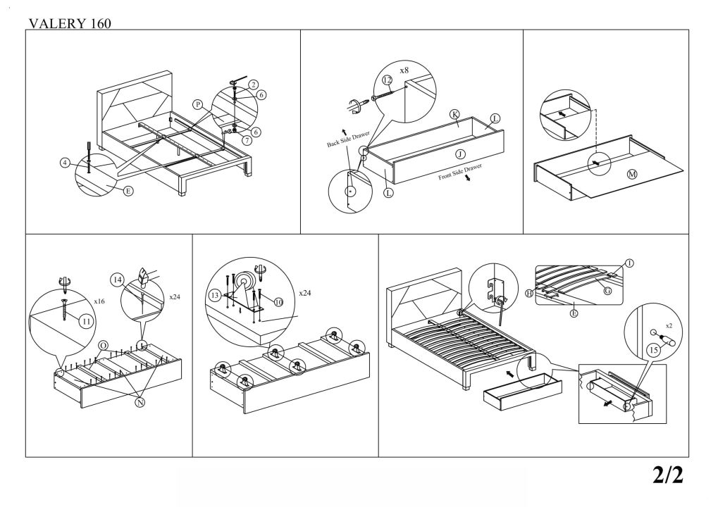Instrukcja montażu łóżka Valery 160