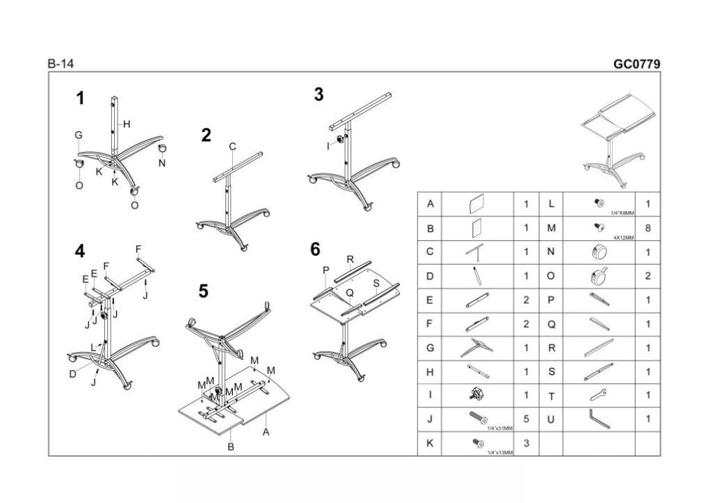Instrukcja montażu stolika B14