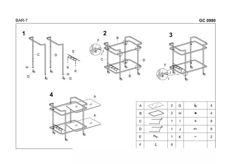 Instrukcja montażu stolika BAR7