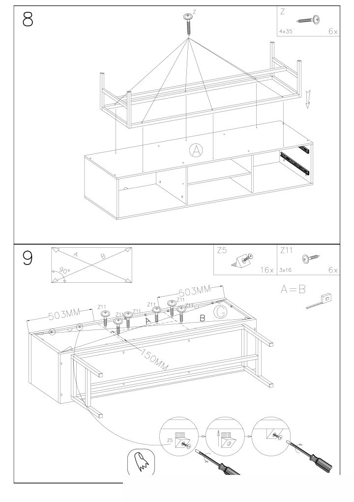 Instrukcja montażu stolika Murano Rtv 1 Rtv