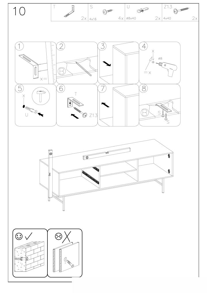 Instrukcja montażu stolika Murano Rtv 1 Rtv
