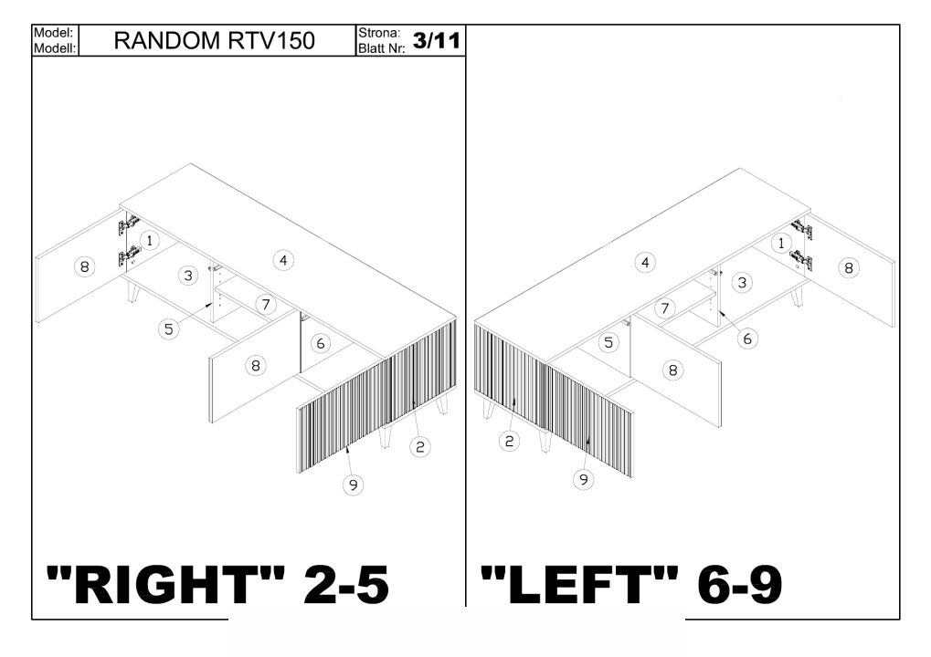 Instrukcja montażu stolika Random Rtv 1 Rtv 150