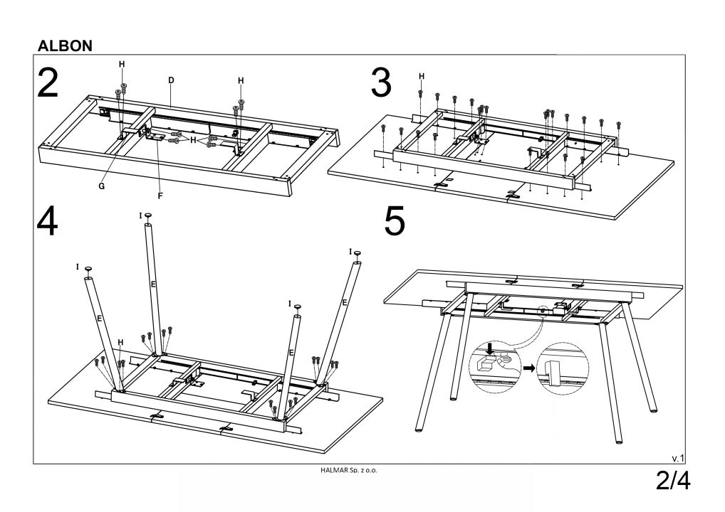 Instrukcja montażu stołu Albon