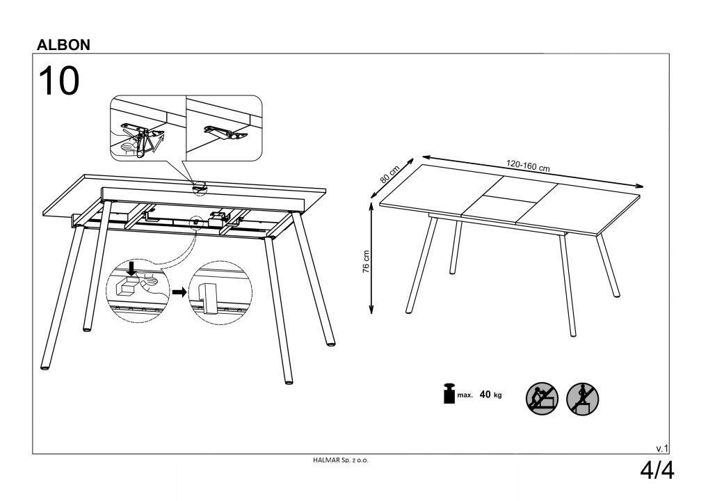 Instrukcja montażu stołu Albon