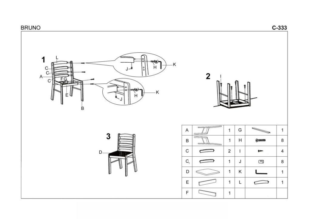 Instrukcja montażu stołu Bruno