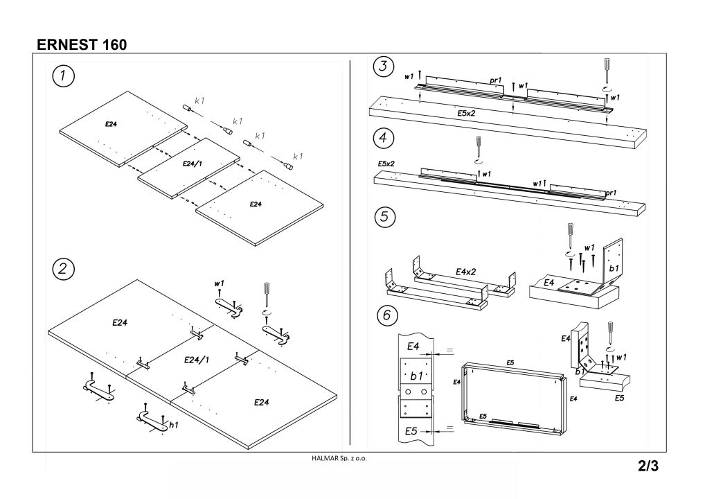 Instrukcja montażu stołu Ernest 2 160 200