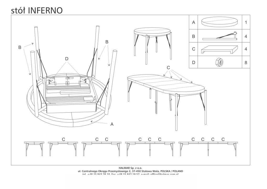 Instrukcja montażu stołu Inferno