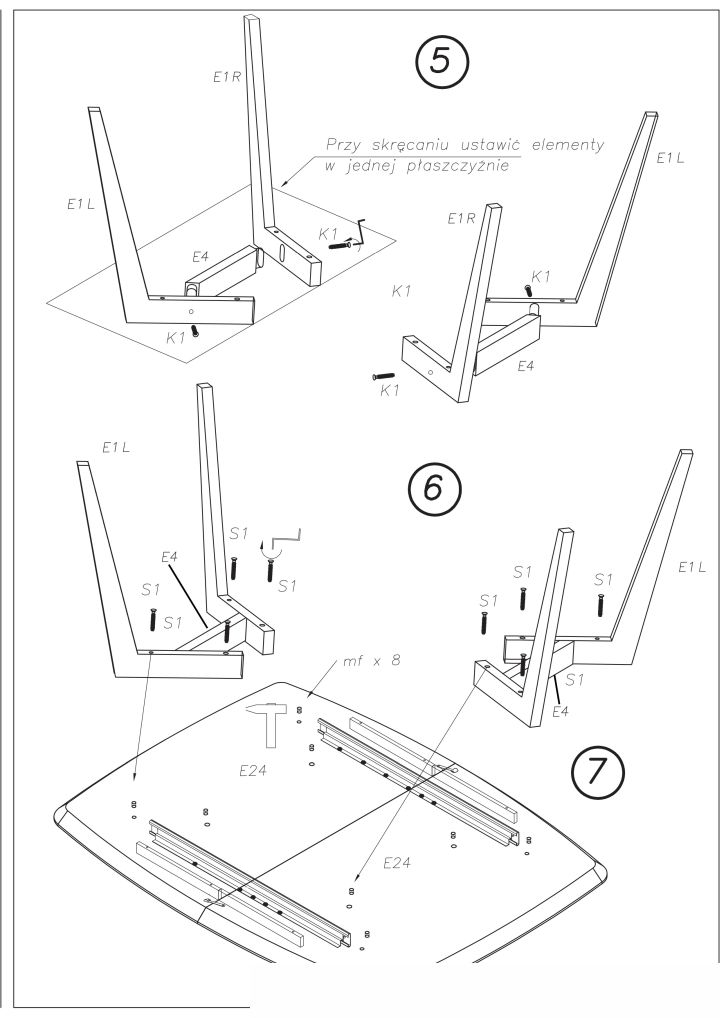Instrukcja montażu stołu Kajetan 135 185 82