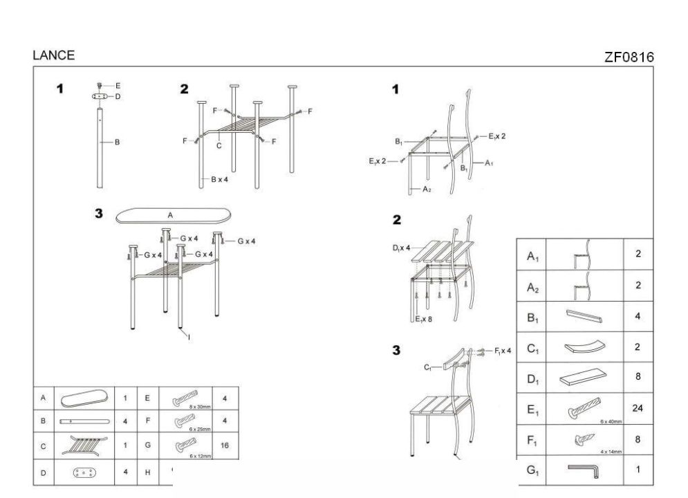 Instrukcja montażu stołu Lance 2