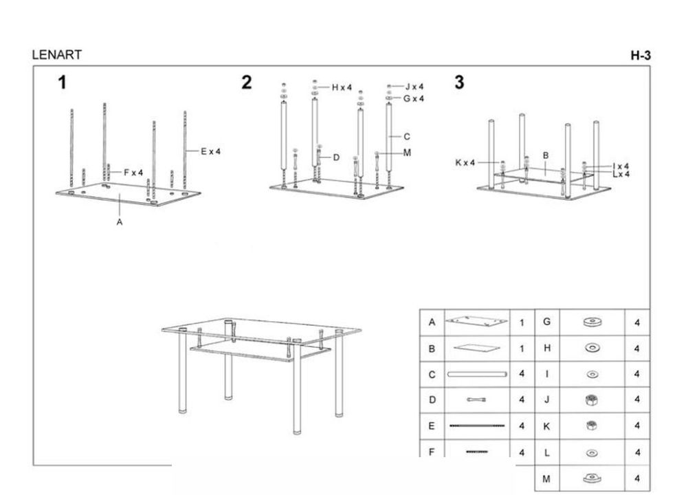 Instrukcja montażu stołu Lenart