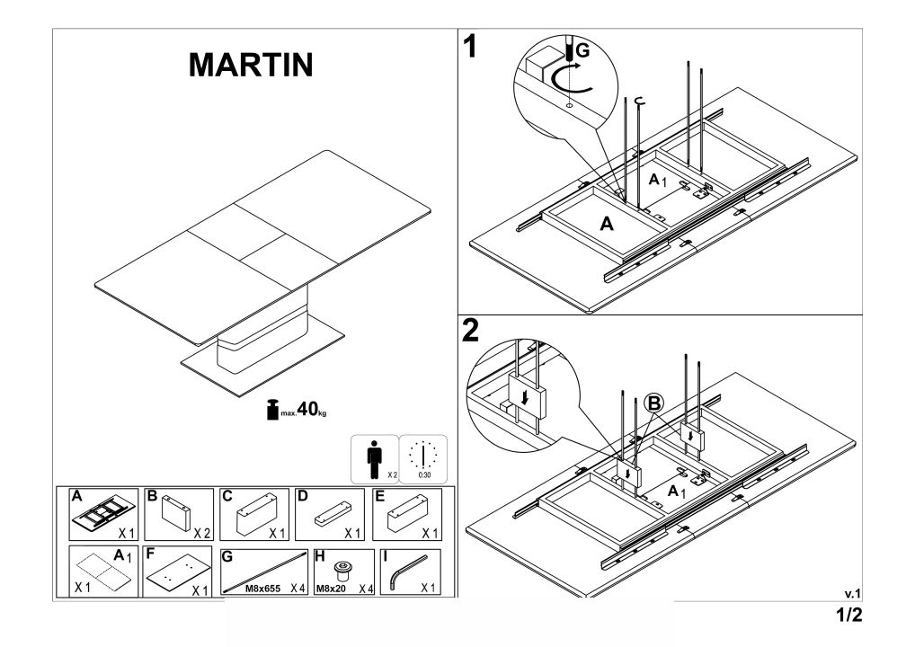 Instrukcja montażu stołu Martin