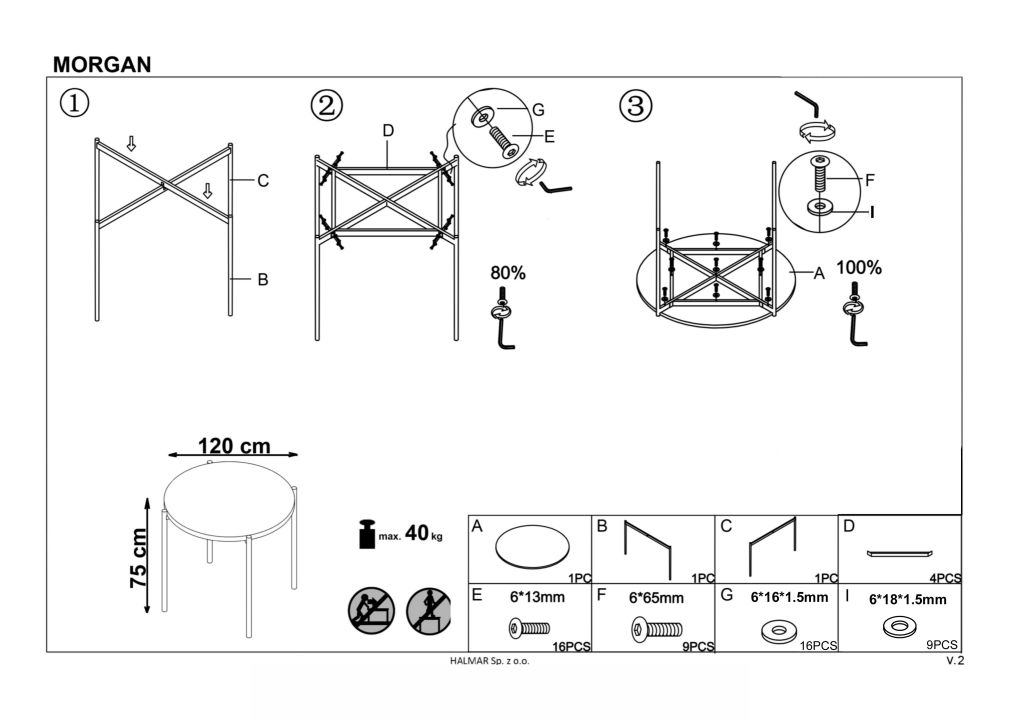 Instrukcja montażu stołu Morgan