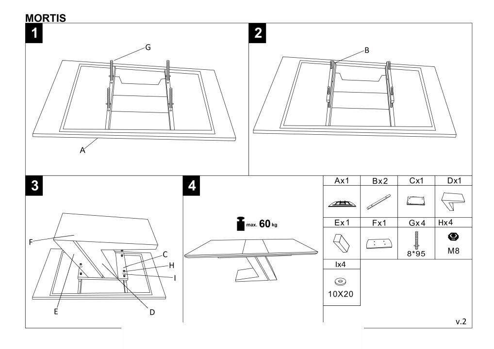Instrukcja montażu stołu Mortis
