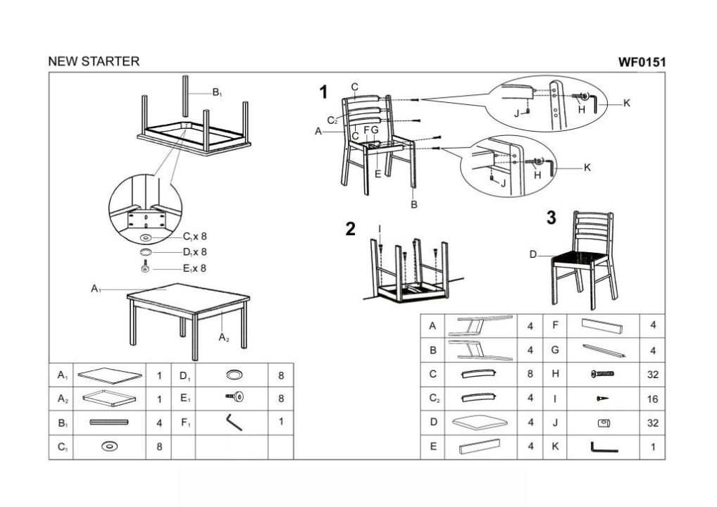 Instrukcja montażu stołu New Starter 2 4
