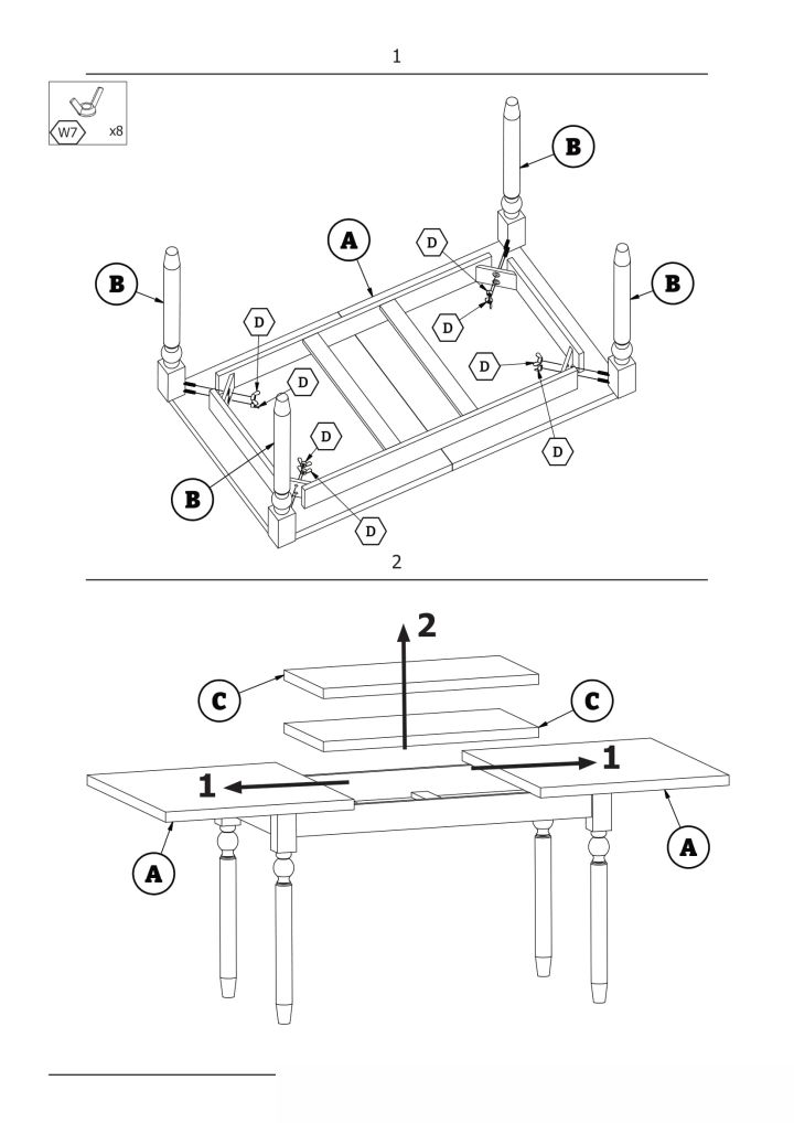Instrukcja montażu stołu Rococo