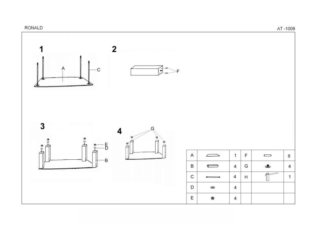 Instrukcja montażu stołu Ronald 120 160 80