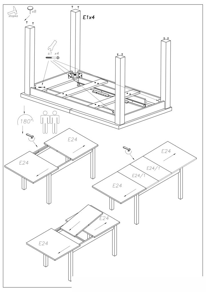 Instrukcja montażu stołu Tiago 2 140 220 80