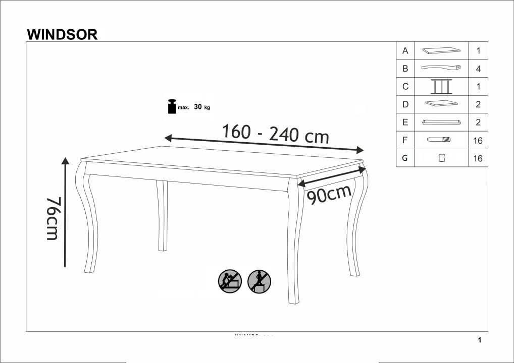Instrukcja montażu stołu Windsor 160