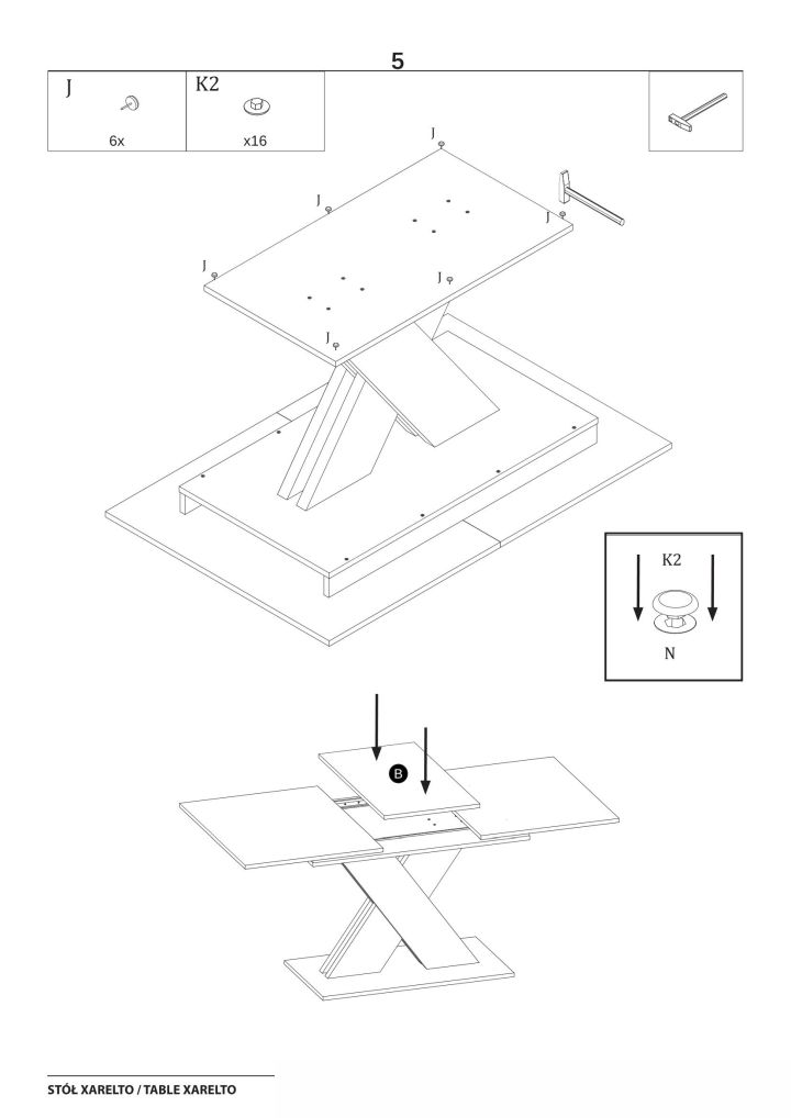Instrukcja montażu stołu Xarelto