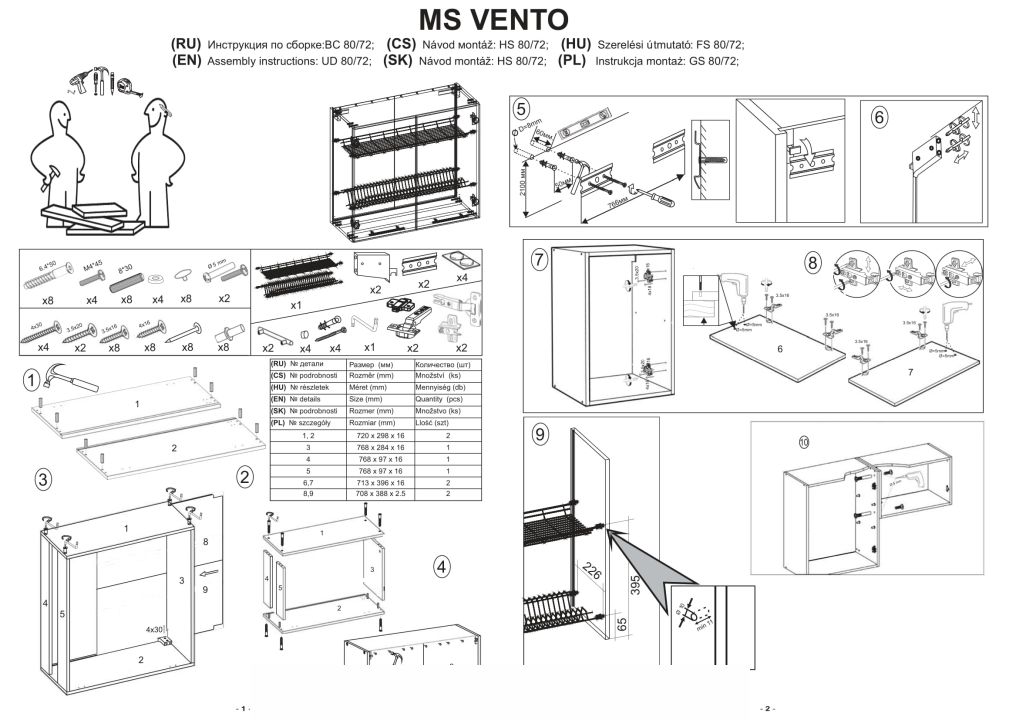Instrukcja montażu szafki Vento Gc 60 72
