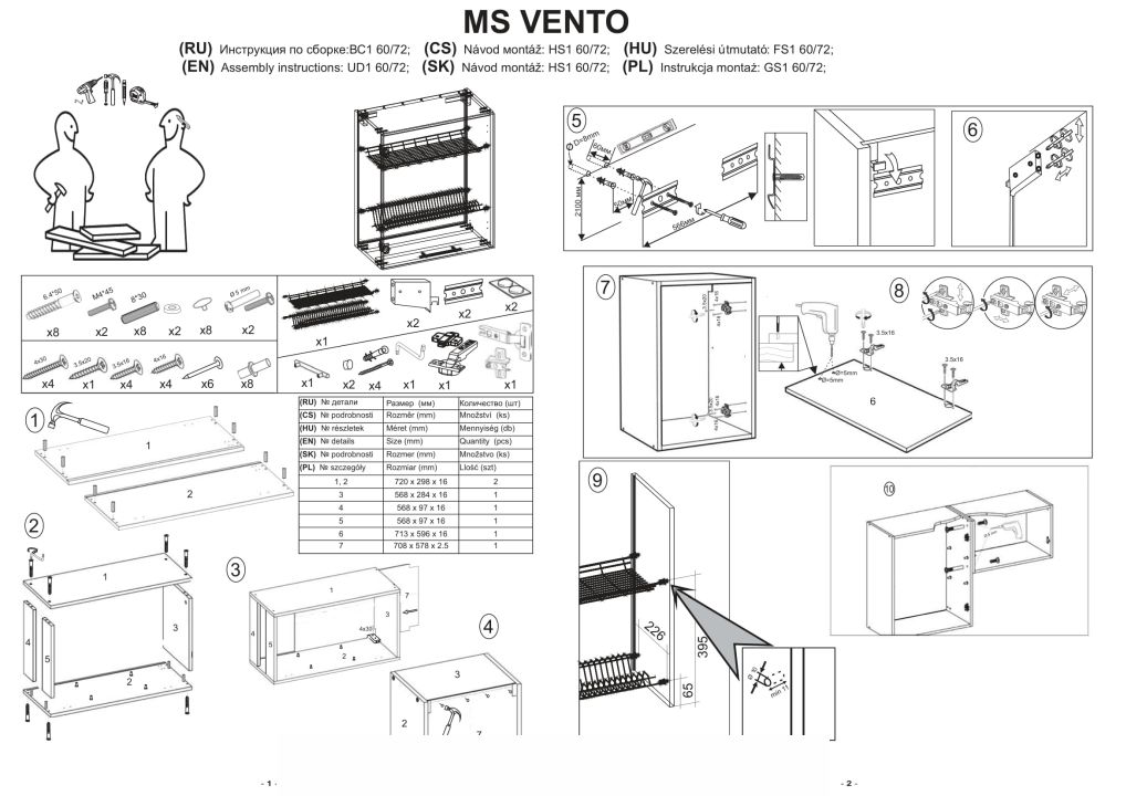 Instrukcja montażu szafki Vento Gc 80 72