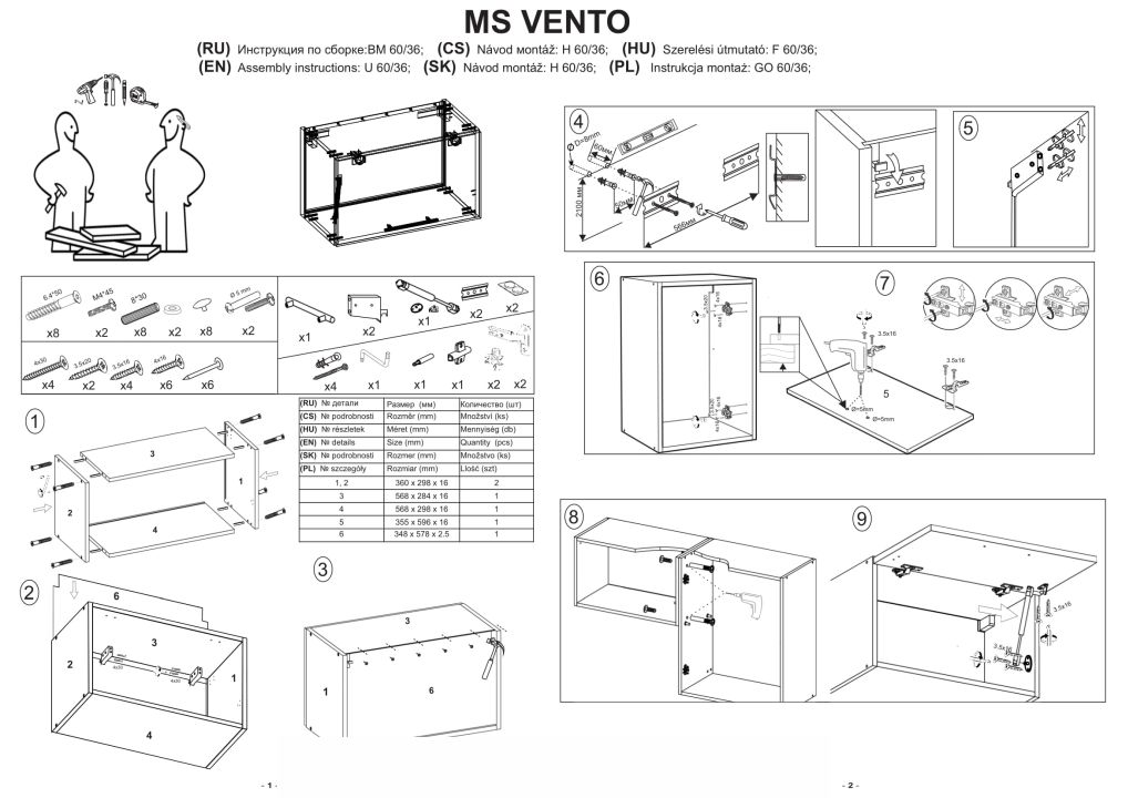 Instrukcja montażu szafki Vento Go 50 36