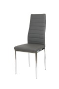 Sk Design Ks001 Ciemnoszare Krzesło Z Eko-Skóry, Chromowane Nogi