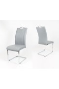 Sk Design Ks003 Szare Krzesło Z Ekoskóry Na Stelażu Chromowanym
