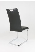 Sk Design Ks030 Czarne Krzesło Z Ekoskóry Na Chromowanym Stelażu