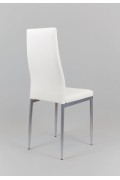 Sk Design Ks001 Białe Krzesło Z Eko-Skóry, Szare Nogi