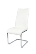 Sk Design Ks032 Białe Krzesło Z Ekoskóry Na Chromowanym Stelażu