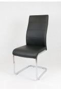 Sk Design Ks032 Czarne Krzesło Z Ekoskóry Na Chromowanym Stelażu